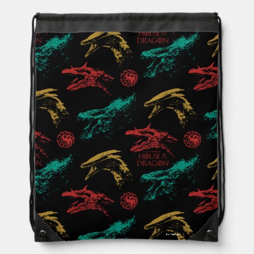 Dragon Head Pattern Drawstring Bag