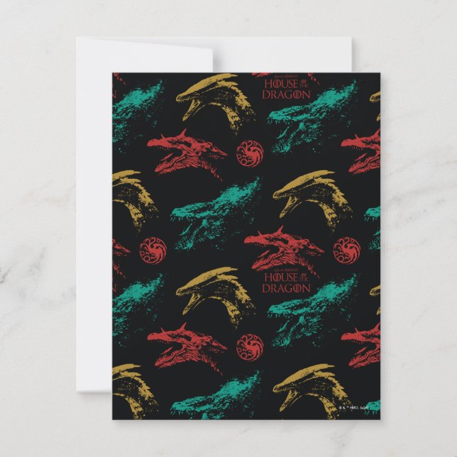 Dragon Head Pattern Note Card (Front)
