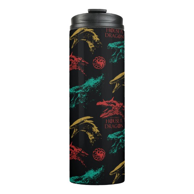 Dragon Head Pattern Thermal Tumbler (Front)