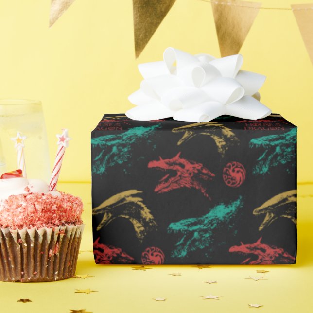 Dragon Head Pattern Wrapping Paper (Birthday Party)