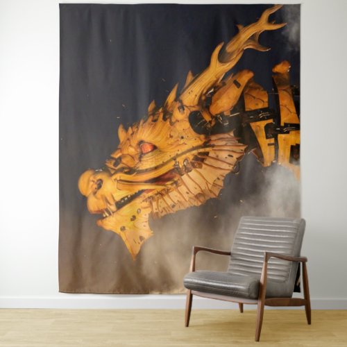 Dragon Head Red Eyes Tapestry