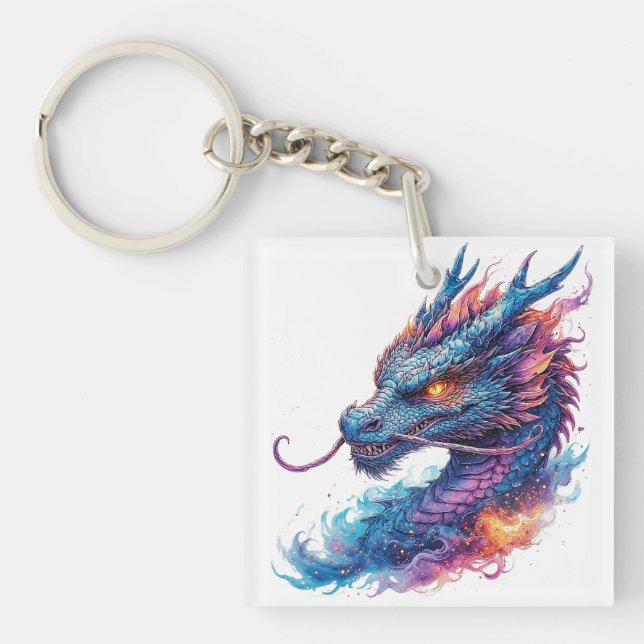 Dragon Head With Fierce Eyes Keychain (Front)