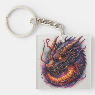 Dragon Head With Fierce Eyes Keychain