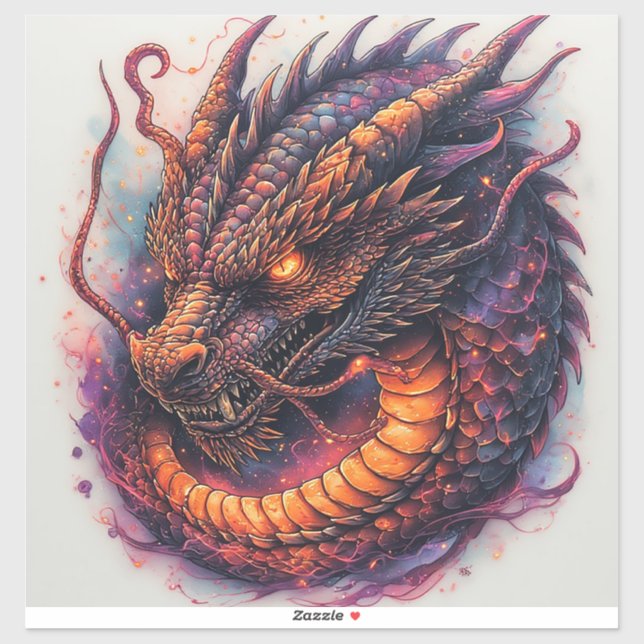 Dragon Head With Fierce Eyes Sticker (Sheet)