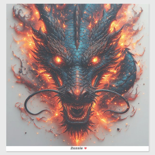 Dragon Head With Fierce Eyes Sticker (Sheet)