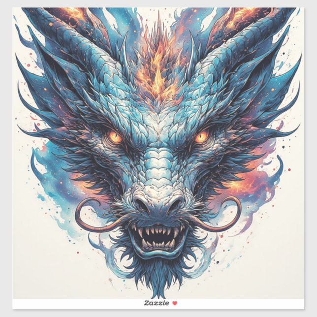Dragon Head With Fierce Eyes Sticker (Sheet)