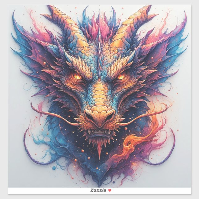 Dragon Head With Fierce Eyes Sticker (Sheet)