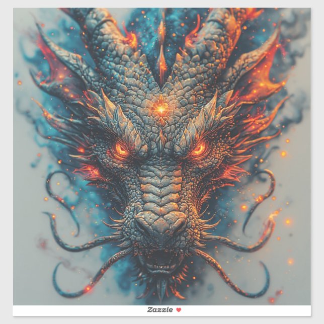 Dragon Head With Fierce Eyes Sticker (Sheet)