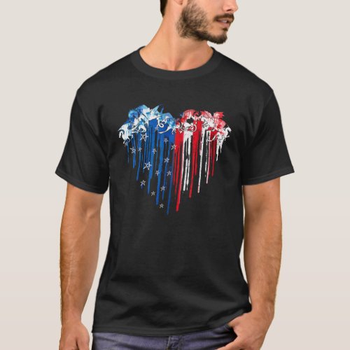 Dragon Heart American Flag July 4th Day USA Flag P T_Shirt