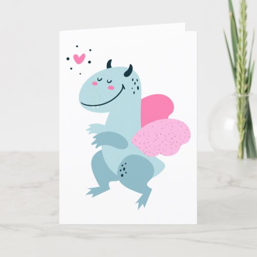 Dragon Heart Cute Personalized Valentine Holiday Card