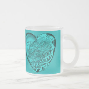 Dragon Heart Frosted Glass Coffee Mug
