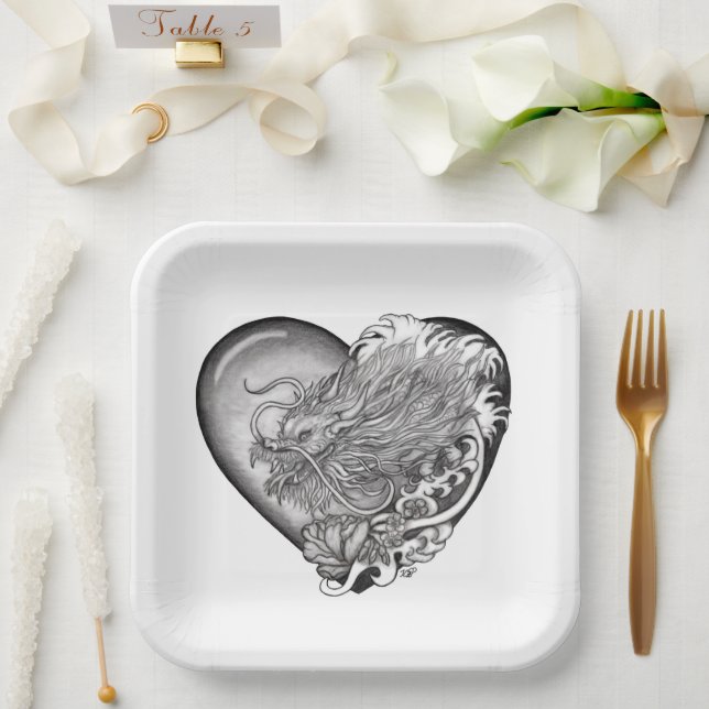 Dragon Heart Paper Plates (Wedding)