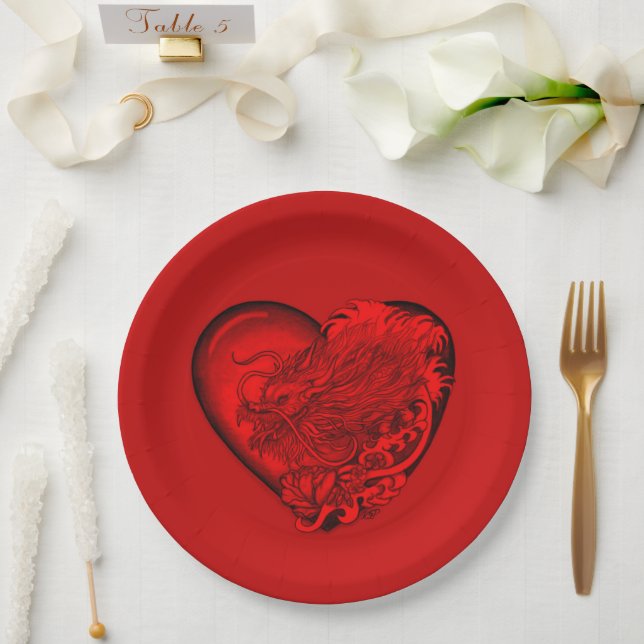 Dragon Heart Paper Plates (Wedding)
