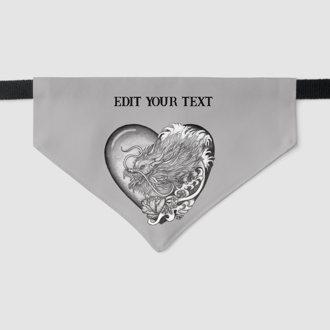 Dragon Heart Pet Bandana Collar (Front)
