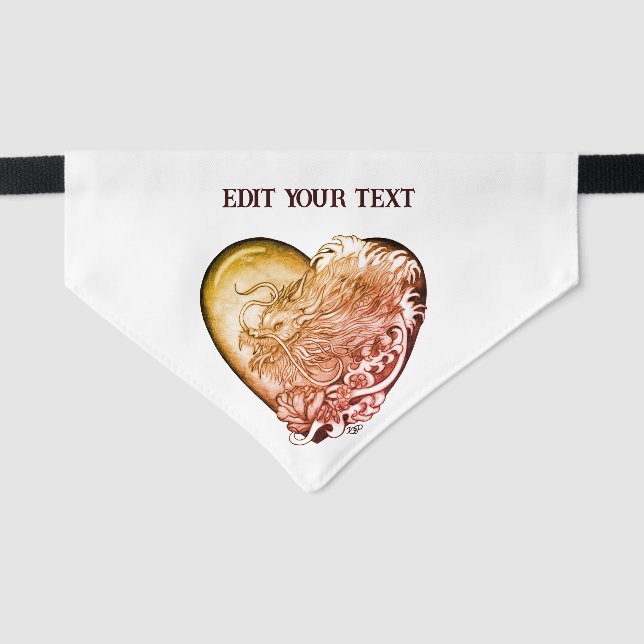 Dragon Heart Pet Bandana Collar (Front)