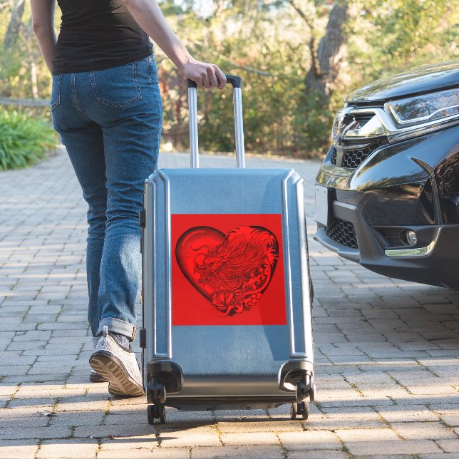 Dragon Heart Sticker (Suitcase Insitu)