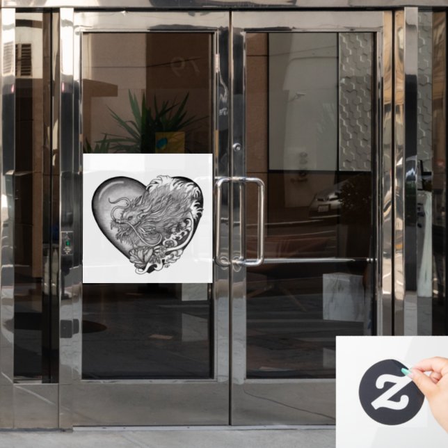 Dragon Heart Window Cling (Office Door)