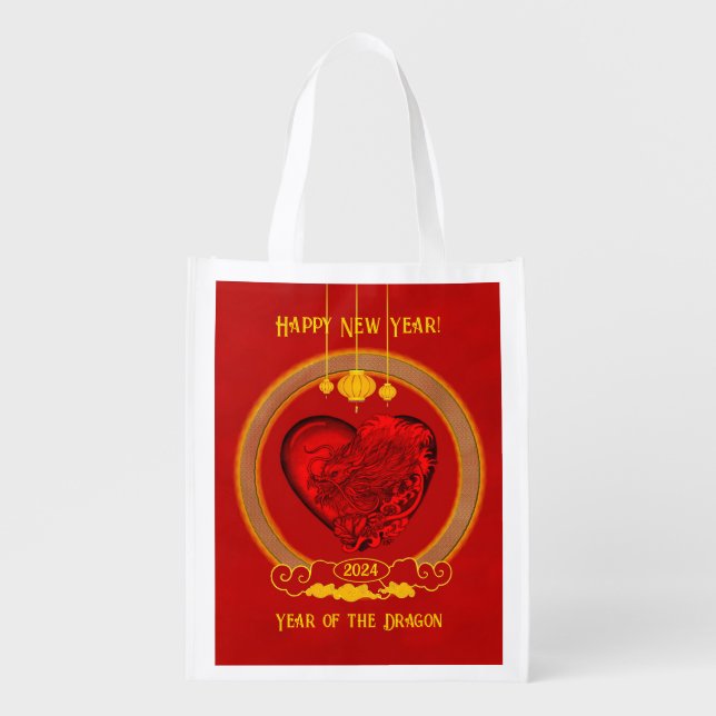 Dragon Heart , Year of the Dragon Grocery Bag (Front)
