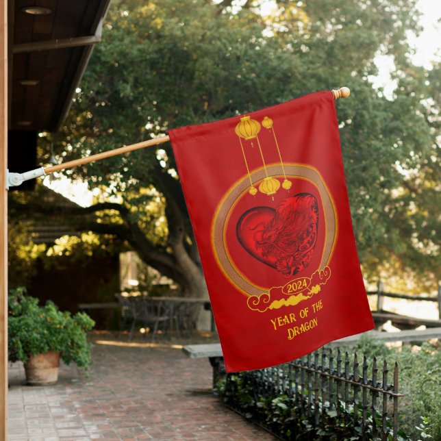 Dragon Heart , Year of the Dragon House Flag (In SItu)