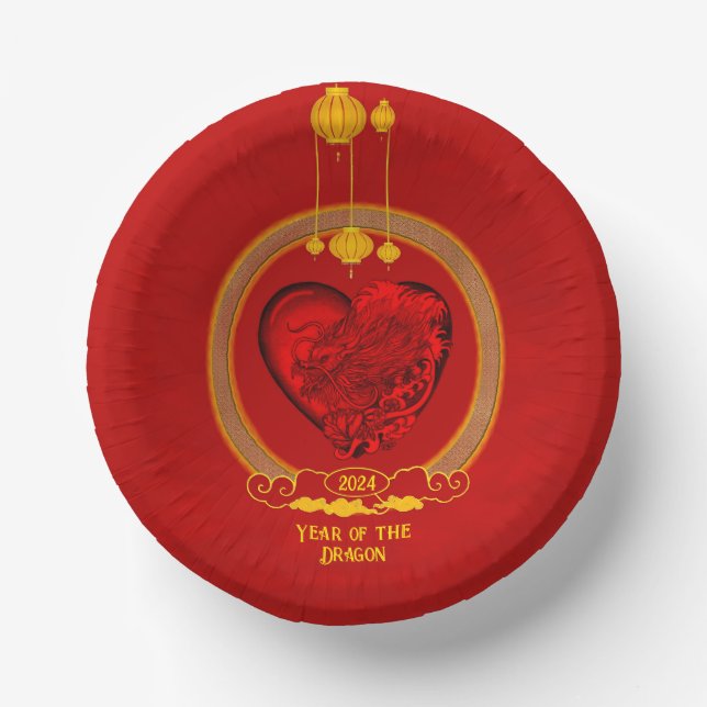 Dragon Heart , Year of the Dragon Paper Bowls (Front)