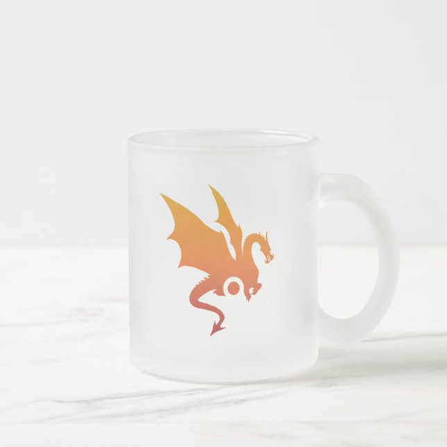 Dragon heat frosted glass coffee mug (Right)