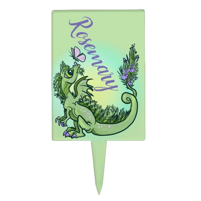 Dragon Herb Garden Marker~Rosemary Cake Topper (Front)