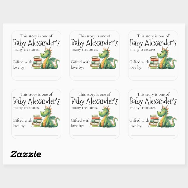 Dragon Hoard Books for Baby Bookplate (Sheet)