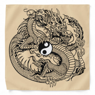 dragon holding yin yang bandana