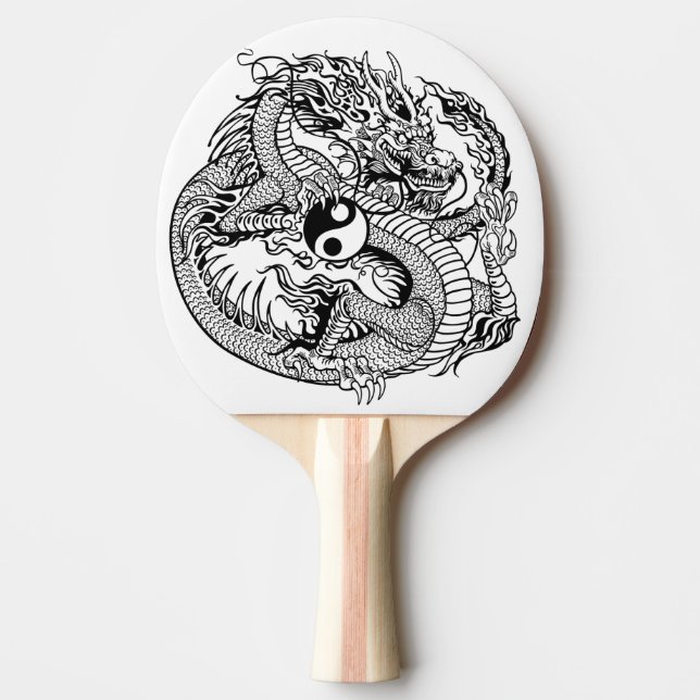 dragon holding yin yang Ping-Pong paddle (Front)
