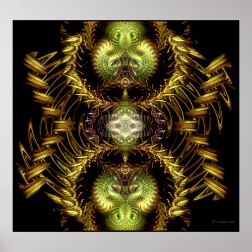 Dragon Hour Fractal Art Poster  Print