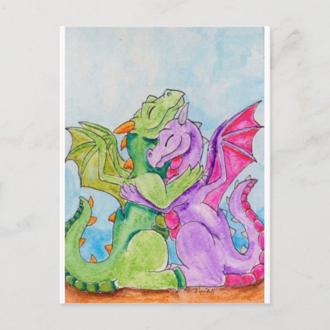 Dragon Hug Postcard (Front)
