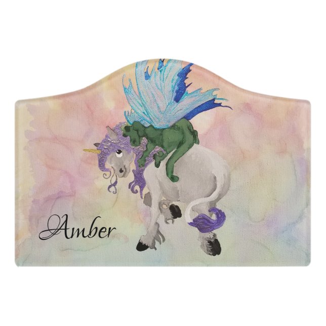 Dragon Hugs (Customizable) Door Sign (Small Crest Front)