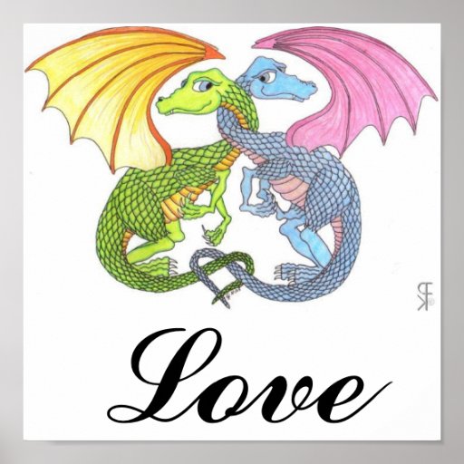 Dragon Hugs Poster | Zazzle