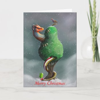 Dragon In A Pear Tree Holiday Card by kovahs at Zazzle