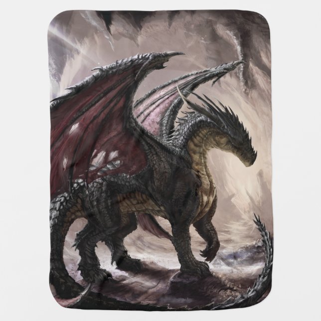 Dragon In Cave Baby Blanket (Front)
