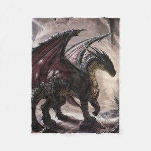 Dragon In Cave Fleece Blanket