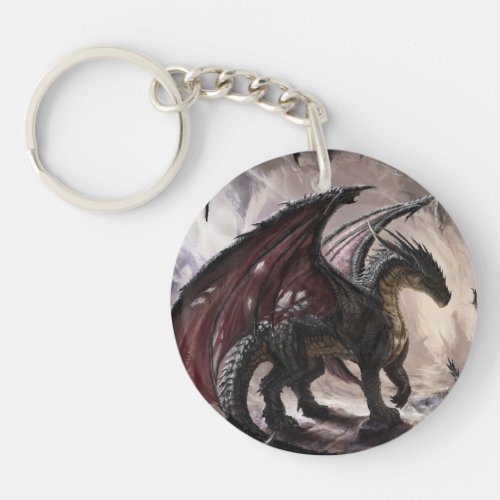 Dragon In Cave Keychain