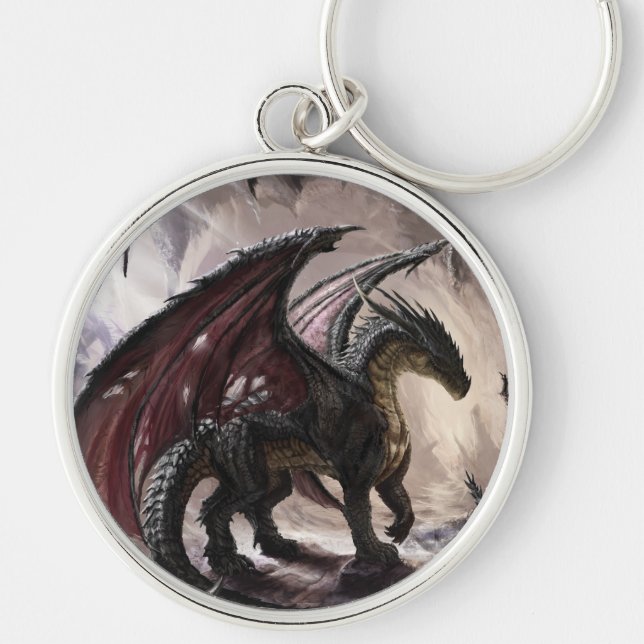 Dragon In Cave Keychain (Front)
