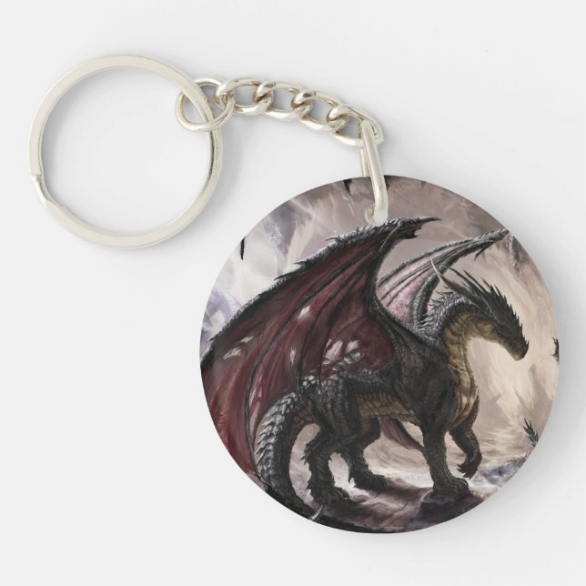 Dragon In Cave Keychain (Front)