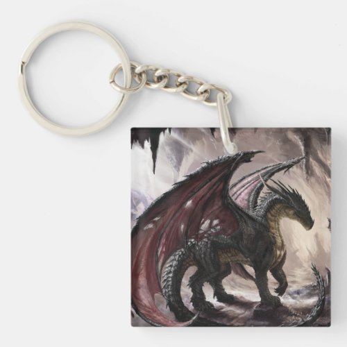 Dragon In Cave Keychain