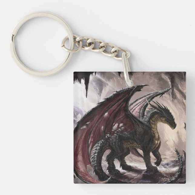 Dragon In Cave Keychain (Front)