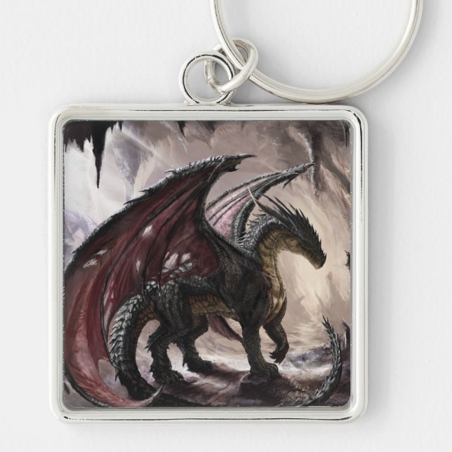 Dragon In Cave Keychain (Front)