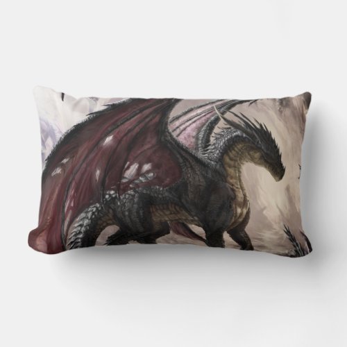 Dragon In Cave Lumbar Pillow