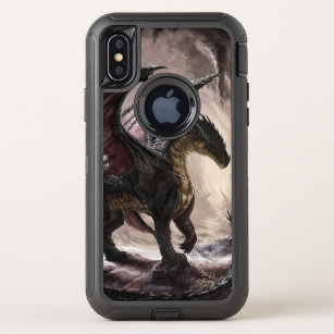 Dragon in cave OtterBox defender iPhone x case
