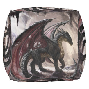 Dragon In Cave Pouf