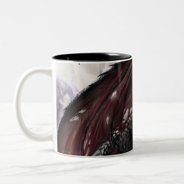 Dragon In Cave Two-Tone Coffee Mug (Left)