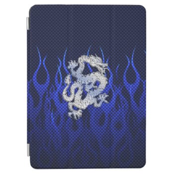 Dragon In Chrome Like Blue Carbon Fiber Styles Ipad Air Cover by TigerDen at Zazzle