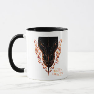 Dragon in Flames Behind Sword Mug