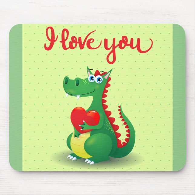Dragon in Love Mouse Pad (Front)