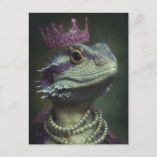 Dragon in Purple Crown and Pearls Postcard